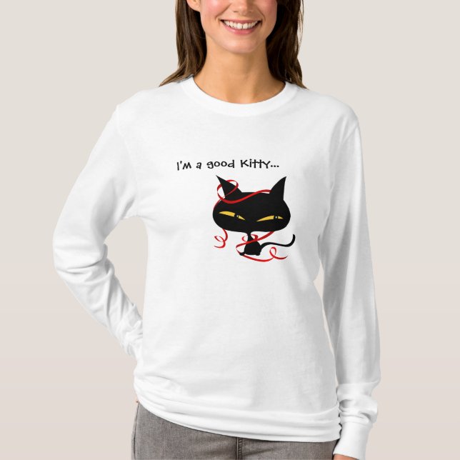 Lange die Hülsen-T-Shirts der guten schwarzen T-Shirt (Vorderseite)