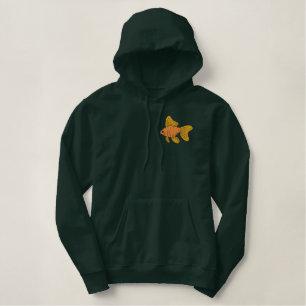 Lange Flosseextravaganter Goldfish Bestickter Hoodie