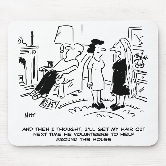 Lange Frisur ohne Haarschnitt oder Haarstyling Mousepad (Vorne)