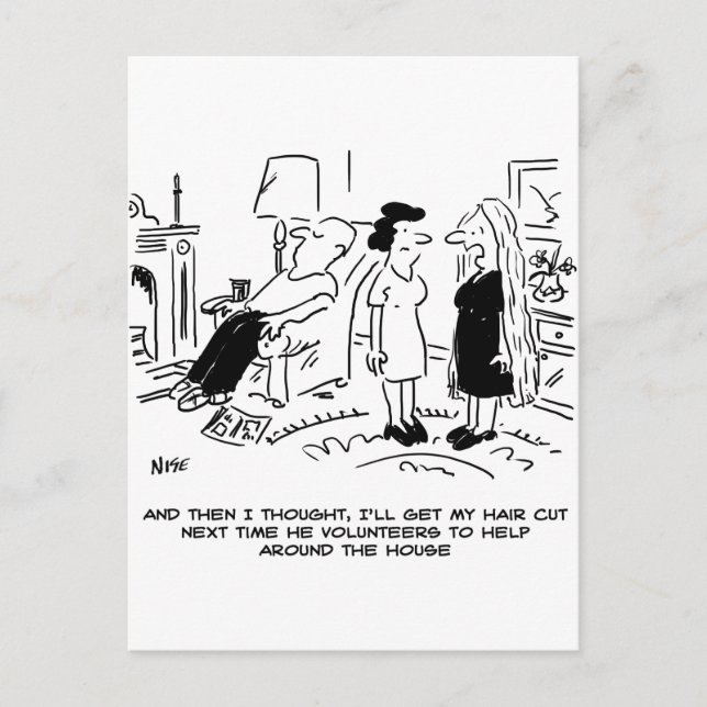 Lange Frisur ohne Haarschnitt oder Haarstyling Postkarte (Vorderseite)