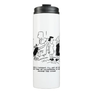 Lange Frisur ohne Haarschnitt oder Haarstyling Thermosbecher