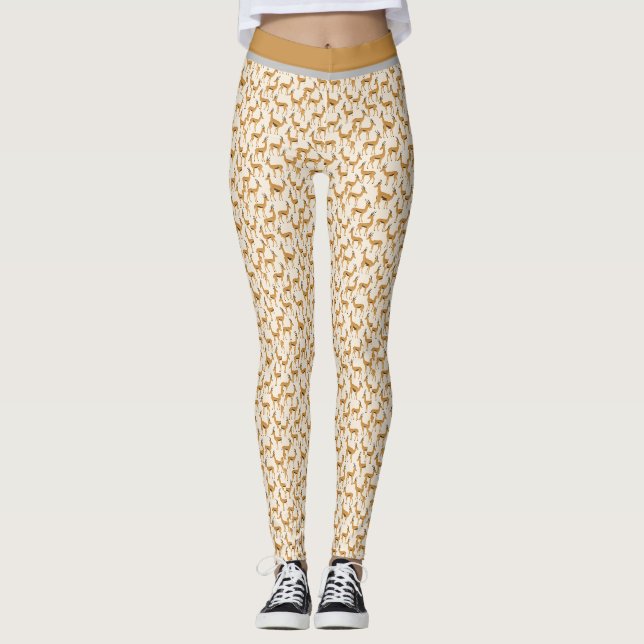 "LANGE GAZELLE PRINT" - AKTIVEWEAR LEGGINGS (Vorderseite)