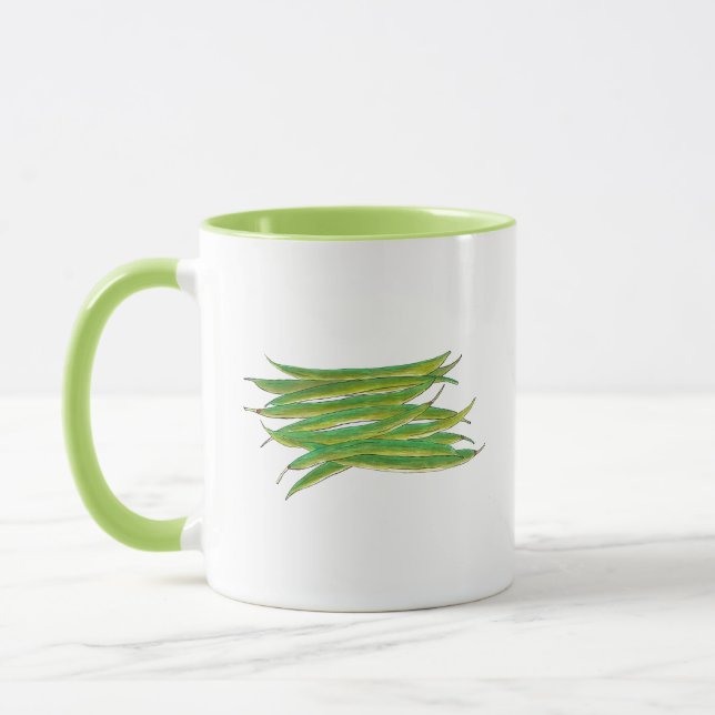 Lange grüne Bohnen Gemüsegarten Veggies Veg Tasse (Links)