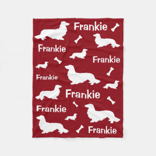 Lange Haare Dackel Personalisiert Blanket Fleecedecke