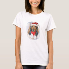Lange Haare Dackel Weihnachtsgeschenke für Hundefr T-Shirt