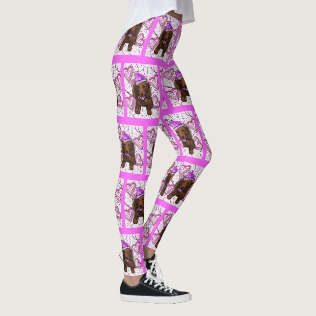 LANGE HAIRED RED DACKEL LEGGINGS (Rechts)