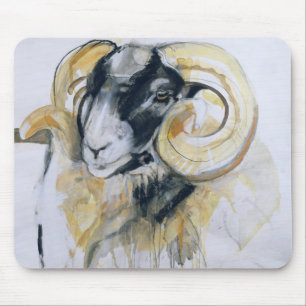 Lange Horn-Schafe Mousepad