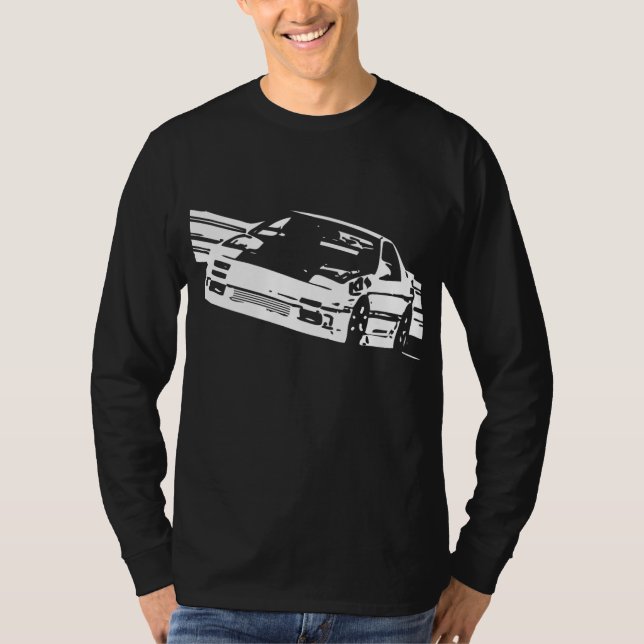Lange Hülse Mazdas RX-7 FC3S seitlich T-Shirt (Vorderseite)
