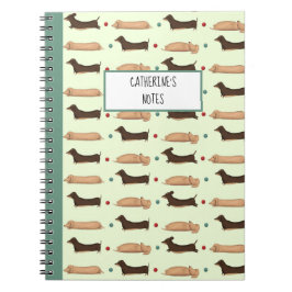 Lange Hunde - Dackeln Grünes Notebook Notizblock