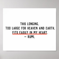 Lange in meinem Herz Rumi Zitat Wand drucken