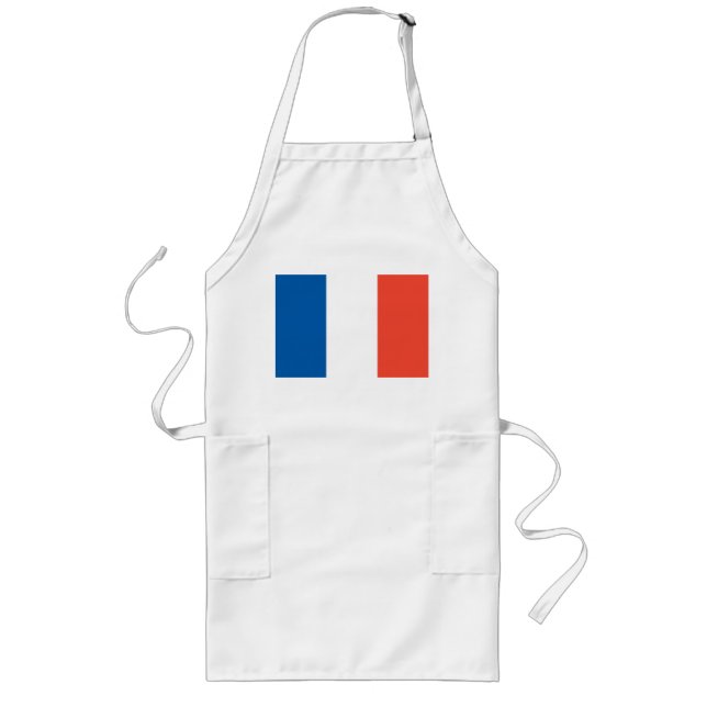 Lange Küchenschürze mit Frankreich Fahne Lange Schürze (Vorne)