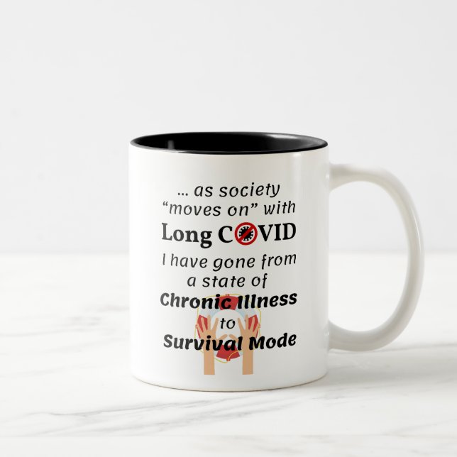 Lange Lebensdauer - Chronische Erkrankung im Überl Zweifarbige Tasse (Rechts)
