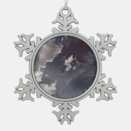 Lange Metallwolke Schneeflocken Zinn-Ornament