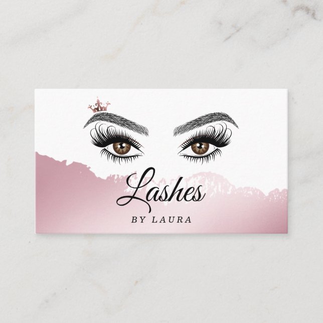 Lange schöne Lashes Augen und Brows Hand gezogen Visitenkarte (Vorderseite)