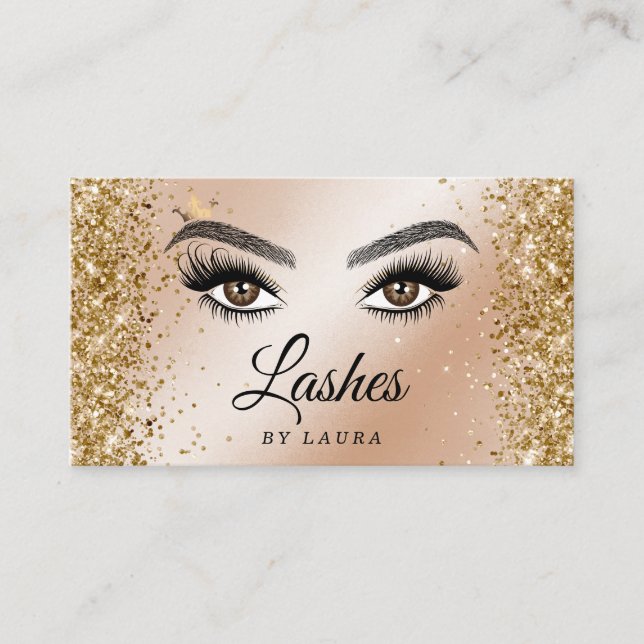 Lange schöne Lashes Augen und Brows Hand gezogen Visitenkarte (Vorderseite)