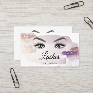 Lange schöne Lashes Augen und Brows Hand gezogen,  Visitenkarte