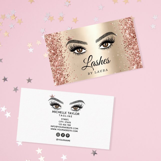 Lange schöne Lashes Augen und Brows Hand gezogen Visitenkarte (Von Creator hochgeladen)