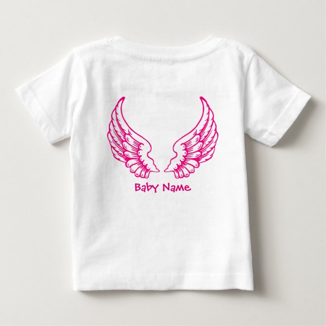 L'ange s'envole le T-shirt rose nommé de bébé (Dos)