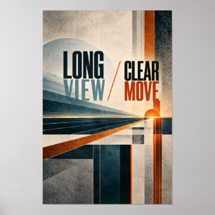Lange Sicht Klare Bewegung Moderne Strategie-Typog Poster