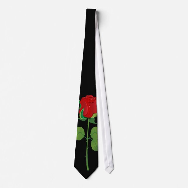 Lange Stamm-Rote Rose Krawatte (Vorderseite)