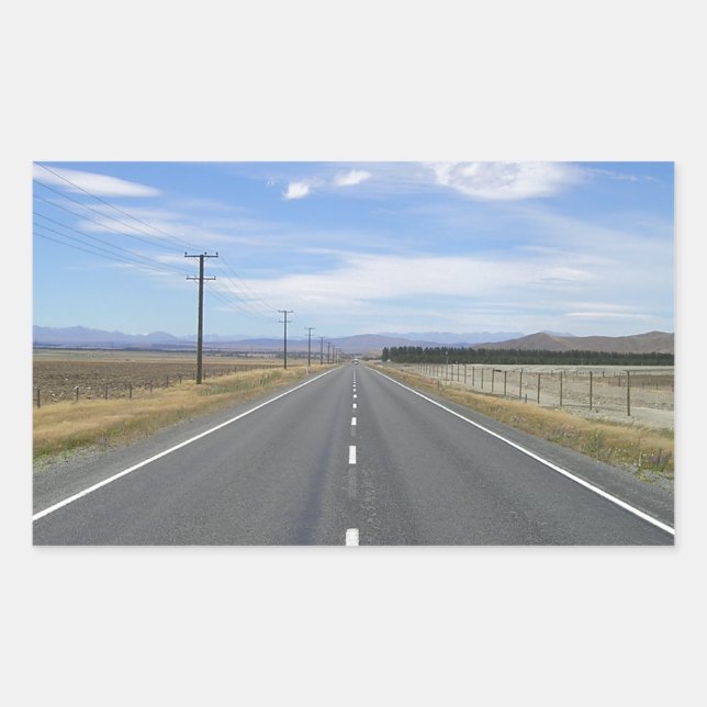 lange Straße Rechteckiger Aufkleber (Vorderseite)