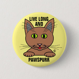 Lange und paws Purer humorvoller Katzenknopf Button