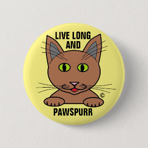 Lange und Pfoten Schnurren Humorvoller Katzen-Butt Button