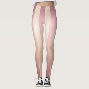 Lange vertikale goldene Rose, Elfenbein, gestreift Leggings