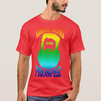 Langen Bart wachsen lassen und prosperieren Farbig T-Shirt