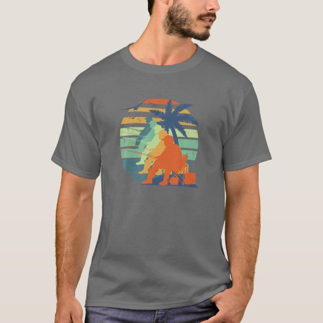 Längenangabe des Fischers in der Größenordnung der T-Shirt (Vorderseite)