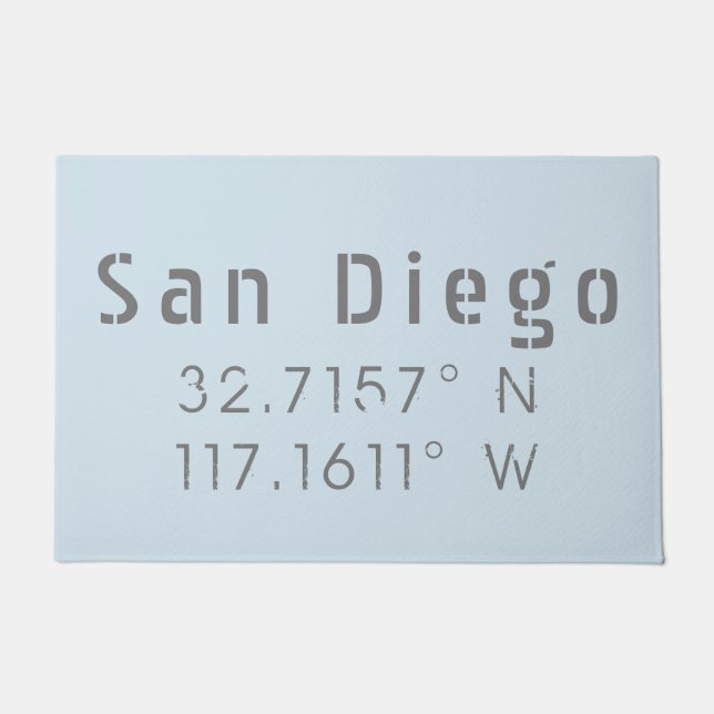 Längengrad San Diego und Breitengrad Fußmatte (Vorderseite)