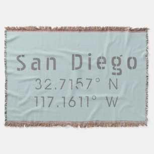 Längengrad und Breitengrad von San Diego, Kaliforn Decke