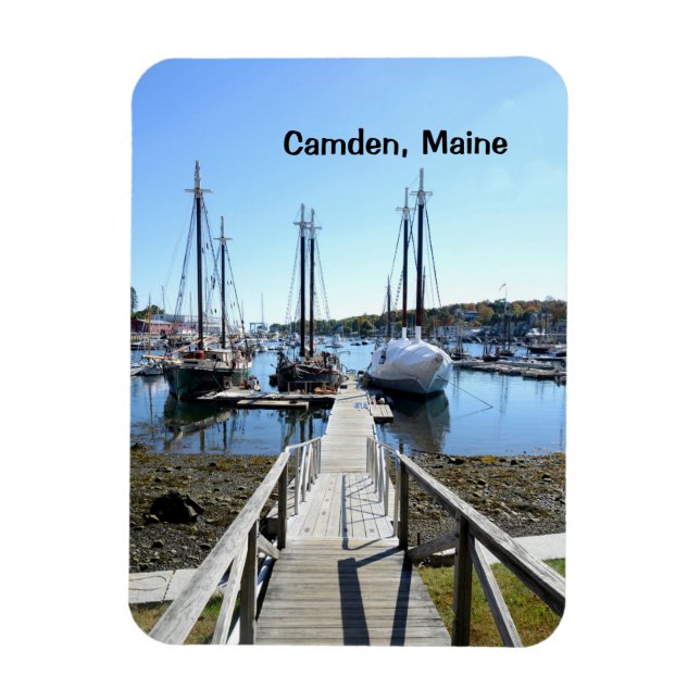 langer Holzsteg im Hafen von Camden, Maine Magnet (Vertikal)