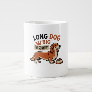 Langer Hund Cartoon mit großer Persönlichkeit Jumbo-Tasse