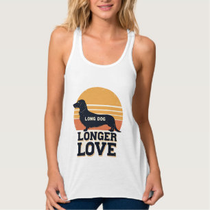 Langer Hund Längere Liebe Vintage-Dachshund-Sonnen Tank Top