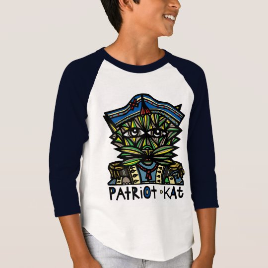 Langer Raglan "Patriotkat-" Jungen die Hülse T-Shirt