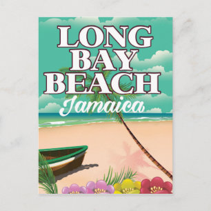 Langer Strand Jamaika Reiseplakat Postkarte