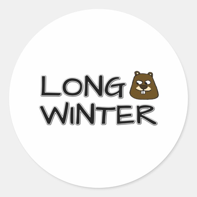 Langer Winter Runder Aufkleber (Vorderseite)