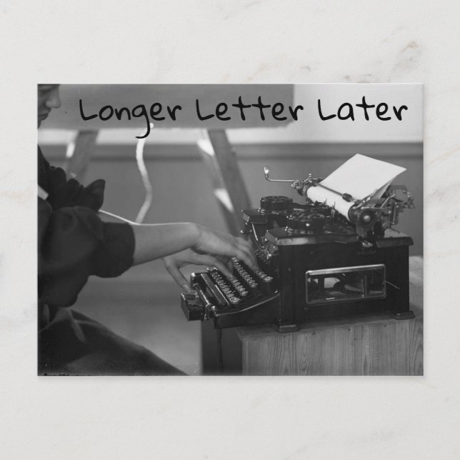 Längere Letter später Vintage Schreibplatine Postkarte (Vorderseite)