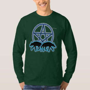 Langes die Hülsen-Shirt der Wolf-Pentagramm-Männ T-Shirt