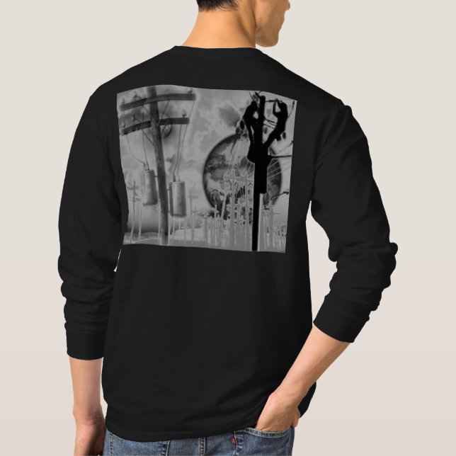 Langes die Hülsen-Shirt des Störungssuchers T-Shirt (Rückseite)