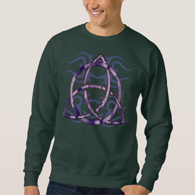 Langes die Hülsen-Shirt gemarmorter Triquetra Sweatshirt (Vorderseite)