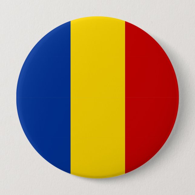 Langes Flaggensymbol Rumänien-Landes Button (Vorderseite)