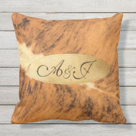 Langes Horn-Tierpelz-Druck-Chic Monogramm-Texas Kissen