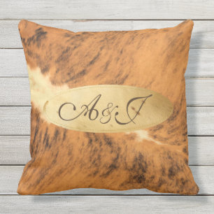 Langes Horn-Tierpelz-Druck-Chic Monogramm-Texas Kissen