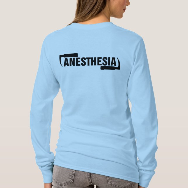 Langes Hülsen-Anästhesie-Logo T-Shirt (Rückseite)
