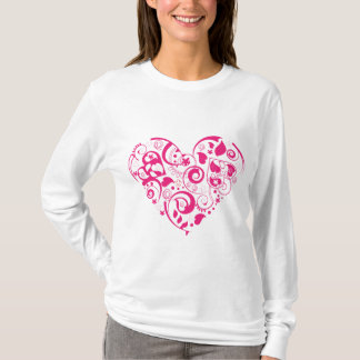 Langes Hülsen-Shirt der Damen mit rotem T-Shirt