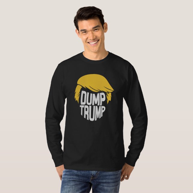 Langes Hülsen-Shirt des Dump-Trumpfes T-Shirt (Vorne ganz)
