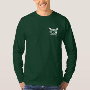 Langes Hülsen-Shirt-Weiß auf Dunkelheit T-Shirt