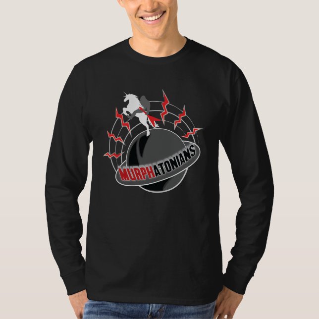 Langes Hülsenschwarzes der Männer T-Shirt (Vorderseite)
